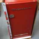 Frigidaire Retro Compact Fridge with Chiller, 3.2 cu ft Countertop Fridge with Built-In Bottle Opener, Compact Refrigerator for Office, Bedroom, Dorm Room or Cabin - 16.5"D x 19"W x 31"H (Red)