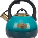 Luxgrace Tea Kettle Stovetop Whistling Kettle Teapot, Food Grade Stainless Steel Teakettle for Stove Top with Heat Proof Ergonomic Handle, 3.1 Quart Tea Pot, Blue