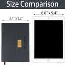 2026 Daily Monthly Planner - Calendar, January - December 2026, 100GSM Thick Paper, Leather Cover, Planner with Hourly Schedule,6.1" x 8.2", Daily Inside Page - Monthly Inside Page, Pen Holder, Bookmarks (Dark Gray)