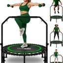Mini Rebounder Trampoline for Adults, Fitness Trampoline with Bar | 450/550 lbs Exercise Trampoline with Adjustable Handle, 40/48 in for Indoor/Outdoor Workouts