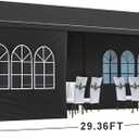 KEIKI 10x30ft Party Tent, Outdoor Canopy Tent Carport with 8 Removable Sidewalls, Wedding Event Shelter BBQ Wedding Tents for Parties, Carport, Camping, Garden, Patio, Black | with 8 Removable Sidewalls, Wedding Event Shelter BBQ Wedding Tents for Parties, Carport, Camping, Garden, Patio, Black