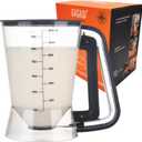 Pancake Batter Dispenser 5 Cup with Sturdy Handle,Batter Separator for Pancakes, Cupcake, Waffle, Muffin Mix, Cake & Crepe Batter pitcher with Squeeze Handle Baking Tools-Black