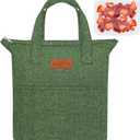 Lunch Box for Women, Lunch Bag for Women Men Adult Simple Lunchbox Reusable Insulated Lunch Boxes Large Capacity LunchBag, with Food Storage Bags for Work, Office or Picnic (A-Dark Green)