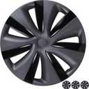 19 Inch Wheel Covers for Tesla Model Y 2024, (4 Pcs) Matte Black Wheel Cover HubCaps Compatible with Tesla Model Y 2001-2004, Matte Black ABS Hubcaps Cyclone Turbine Style