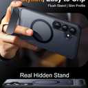 Temdan Magnetic for Samsung Galaxy S25 Case, [Innovate Stand][Military Grade Drop Protection][Non Slip][Translucent Matte] Shockproof Phone Case for Galaxy S25 6.2" 2025 -Black | Magnetic, Innovate Stand, Non Slip, Translucent Matte, Shockproof