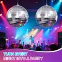 6-Inch Disco Ball 2-Pack Silver Hanging Mirror Balls with String, Reflective Disco Ball Decor for Disco Party Decorations, Disco Christmas Decor, Home DIY, Weddings & Indoor/Outdoor Events