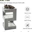 ACH Modern Cat Furniture Cat Tree Spacious Perch Multi-Level Cat Tower for Indoor Cats 27.5 Inch Luxury Cat Tree Stand House for Kittens with Removable Soft Blanket and Condo
