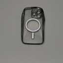 Hython Magnetic Clear for iPhone 14 Pro Case with Camera Lens Protector [Compatible with MagSafe] Luxury Plating Edge Slim Soft TPU Cover Protective Phone Case for iPhone 14 Pro 6.1", Matte Black