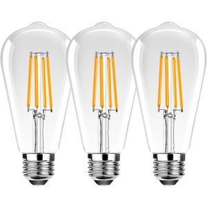 ST19 Vintage LED Edison Light Bulbs,E26 Led Bulb 25W Equivalent,Vintage LED Filament Bulbs,2.5W Warm White 2200K,250LM,Clear Glass,Non-Dimmable,3 Pack