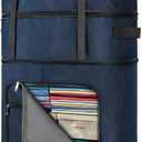 Expandable Luggage Collapsible Suitcase with Wheels Large Foldable Travel Bag Rolling Duffle Bag for Men Women, Dark Blue