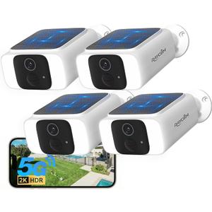 5G WiFi Security Cameras Wireless Outdoor 4Pack, Solar Outdoor Cameras for Home Security with AI Motion Detection & Siren,Color Night Vision, 2-Way Talk, IP66 Waterproof,Cloud/SD