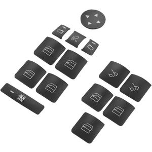 Window Switch Button Trim Cover Sticker Compatible for Mercedes Benz A B C E G GLA CLA GLK GL ML GLE Class, Interior Door Armrest Window Switch Button Trim Cover, Pack of 14
