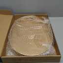 Gold Oval Decorative Tray with Handles, Versatile Serving Tray for Coffee Table, Ottoman, Ideal for Serving, Displaying, Organizing, 15.3"*10.6"*1.37"
