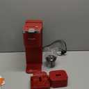 Single Serve Coffee Maker with Built-in Detachable Milk Frother, Iced and Hot Coffee Machine for K Cup & Grounds, 40oz Removable Water Reservoir, Fits 7.3" Travel Mug, Red