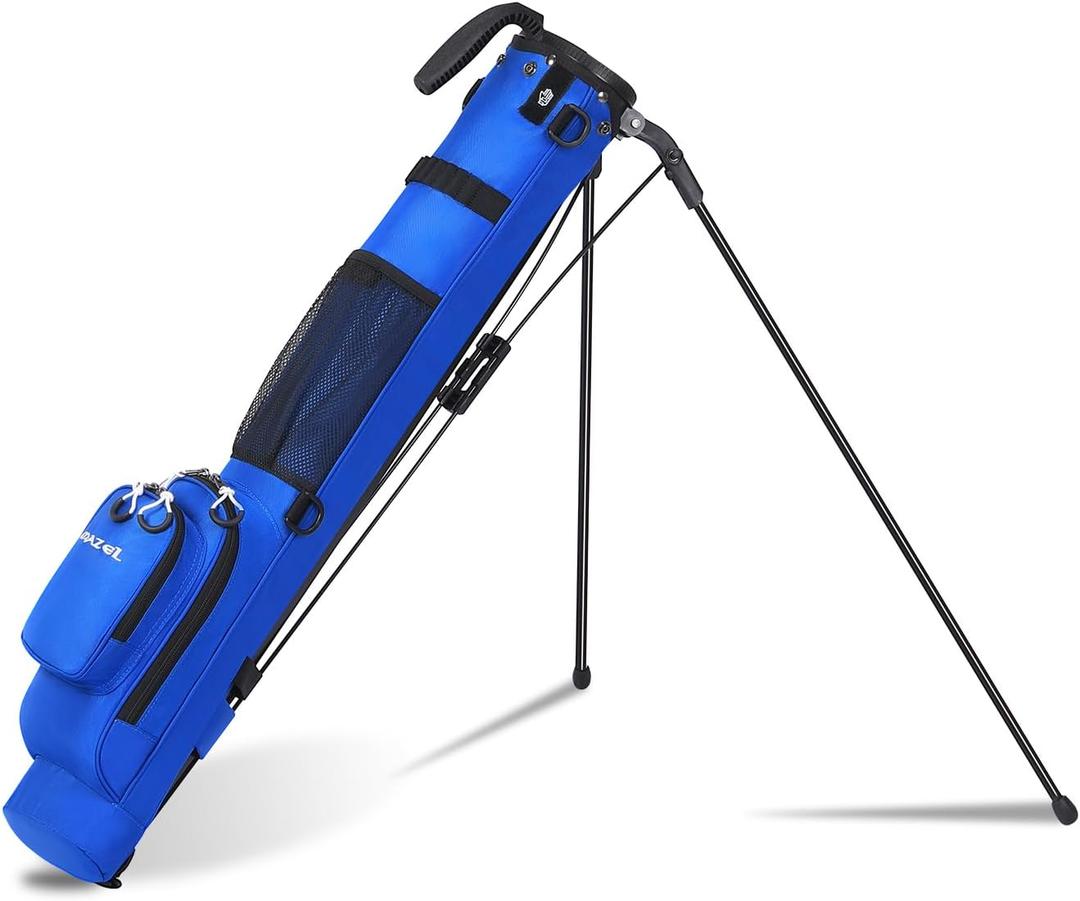 MAZEL Lightweight Golf Bag for Men  Easy to Carry Golf Clubs Bag with Shoulder Strap,Pitch n Putt Golf Stand Bag for Driving Range,Par 3 and Executive Courses - Fit Up to 8 Clubs (Deep Blue)