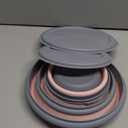 Collapsible Bowls, 3pcs Food Grade Silicone Camping Bowl Salad Bowl with lids, Portable Expandable Lunch Box Food Storage Container for Camping Travel and Picnic (Pink)