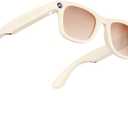 AI Smart Glasses with Camera, 8MP HD Camera Glasses, 1080P Video Recording Sunglasses, Real Time Translation, Voice Assistant, Open-Ear Audio for Travel, Meetings & Vlogging (Beige)