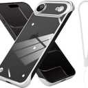 Phone Case, Compatible with iPhone Air, Transparent Electroplated Silver Phone Case, Frameless Design, with Camera Lens Protection.