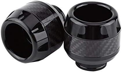 Front Fork Frame Sliders, Pair of Carbon Fiber Motorcycle Front Fork Frame Sliders Wheel Crash Motorbike Falling Scooter Moped, (Black)