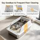 High-Sided Stainless Steel XL Cat Litter Box for Cats
