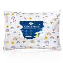 Babebay Toddler Pillow,13X18 Soft Toddler Pillows for Sleeping, Machine Washable Kids Pillow with Cotton Pillowcase, Perfect for Travel, Toddlers Cot (Sunny Rainbow)