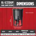 Red Lion RL-SC33DUP, 115V, 1/3 HP, 6000 GPH Dual Automatic Sump Pumps
10' Cords, For areas prone to flooding - twice as much power when you need it, Cast iron, Vertical float switches, 14942771