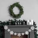 Wooden Christmas Snowflakes Ornaments, 9PCs White Snowflake Chain Hanging Ornament for Mantlepiece Window Front Door, Rustic Snowflake Embellishments Christmas Tree Decorations (white)
