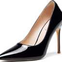 Elisabet Tang Women's High Heels Pumps Closed Pointed Toe Stiletto 4inch Heels Classic Office Special Dressy Wedding Pump Shoes (Black)