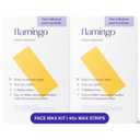 Flamingo Women Face Waxing Kit, Facial Waxing Kit with 20 Wax Strips for Face, 8 PostWax Cloths, and 1 PostWax Serum, Pack of 2