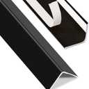 QDYMXUN Aluminum Self Adhesive Wall Corner Guards, Peel and Stick L-Shaped Metal Protector Strips for Door Frame, Furniture Edge and Home Protection (Matte Black, 2pcs x 51.2''L x 0.8''W)