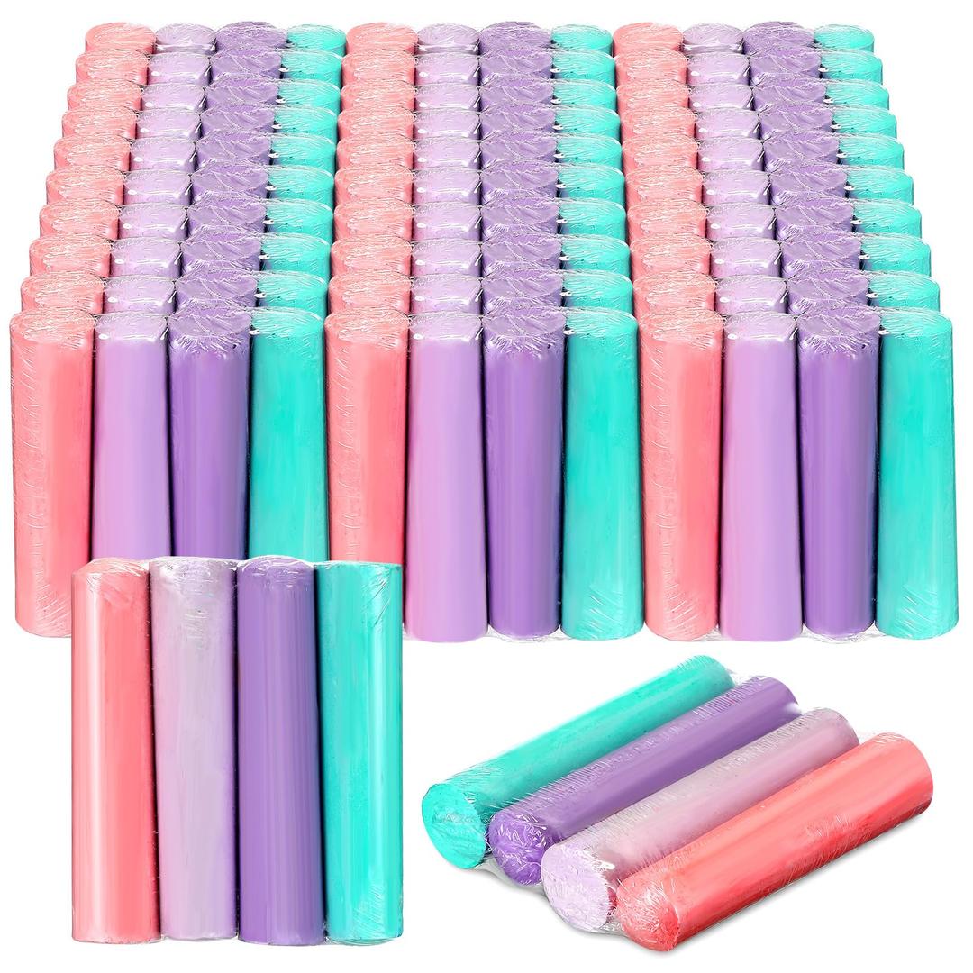 Chivertion 120 Pcs Sidewalk Chalks Set in 30 Count 4 Colors Non Toxic Jumbo Chalk for Party Gift Outdoor Art Play Painting(Green, Purple, Light Purple, Pink,Classic)