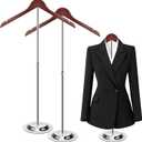 T Shirt Display stand for Vendors, Adjustable Dress Form Mannequin Torso, Portable Hanging wooden Clothes Rack, Flexible Hanger for Clothing Tshirt Jacket Coat Retail, Height 18.5-31.5 Inch (2 Pcs) (2-Pack Brown)