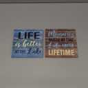 Yulejo 2 Pcs Summer Lake House Decor Memories at The Lake Life Is Better Wooden Motivational Rustic loch Cabin Home Wall Decor Primitive Country loch Sign for Farmhouse Kitchen