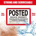 Tandefio No Trespassing Signs Private Property-Rust-Free Aluminum Signs-UV Printed, Reflective, Weatherproof for Outdoor,Indoor-Keep Hunters, Trespassers(10x7 Inches,Horizontal,Red,White)