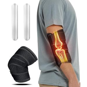 Elbow Brace for Cubital Tunnel & Ulnar Nerve Support  Adjustable Night Splint for Tennis Elbow, Tendonitis & Nerve Pain  Comfortable Elbow Stabilizer for Men & Women Fit Most (One Size, Black)