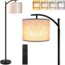 Floor Lamp for Living Room, 4 Color Temperature LED Floor Lamp with Remote Control & Foot Switch, LED Bulb Included, Modern Standing Lamp for Bedroom, Study Room, Office - Black