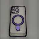 Magnetic Ring Case for iPhone 15 Pro Max Case Kickstand Compatible with MagSafe Built-in Camera Lens Protector Shockproof Phone Case for iPhone 15 ProMax 6.7" - Purple