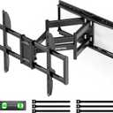 monTEK Heavy Duty TV Wall Mount for 37-90 Inch TVs up to 165lbs, 4X Load Tested, 25.1" Extended Full Motion Dual Articulating Arms, Fits 12/16/18/24" Studs, Tool-Free Tilt/Swivel, Max VESA 600x400mm