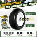 11x4.00-5 Flat Free Lawn Mower Tire & Wheel with 3/4" bearing bore, 5/8 Extra Bearings & Spacers, Fits Zero Turn Mower, Garden Tractor, 350 lbs Capacity, 2-Pack