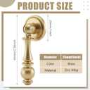 Roowest 6 Pack Solid Brass Drop Cabinet Pulls 2.5 Inch, Brushed Gold Cabinet Knobs for Dresser and Drawers, Decorative Vintage Brass Cupboard Knob Durable Pendant Knobs for Kitchen Cabinets Wardrobe