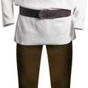 Mens Costume Shirt Vest Pants Outfit Cosplay Movie Halloween Party Costumes Full Set for Adults (White, XL)