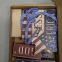 Cinnvoice 7 Pcs Patriotic Table Decorations 4th of July Tiered Tray Decor 250th Anniversary God Bless American Centerpiece Red White Blue Wood American Block Sign with Bow for Home(Independence Day)