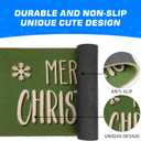 Merry-Christmas-Welcome-Doormat Winter-Outdoor-Entrance Faux-Coir Entryway-Rug Non-Slip Dirt-Trapping Indoor-Outside Porch 17x29 Inch (Green)