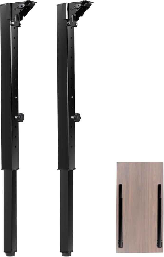 Folding Square Table Legs 2 PCS, Adjustable Height 25- 34 DIY Desk Legs, Foldable Furniture Legs for Outdoor Camper, RV, Coffee Dinner Table, Tabletops, Kitchen