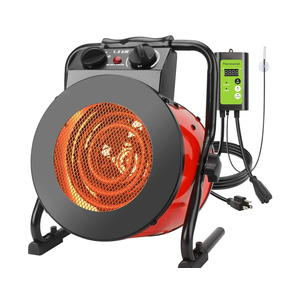 Greenhouse Heater with Digital Thermostat, 1500W Grow Tent Heater, Overheat Protection & Fast Heating, Electric Space Heaters for Patio, Garage, Greenhouse, Flower House, Red