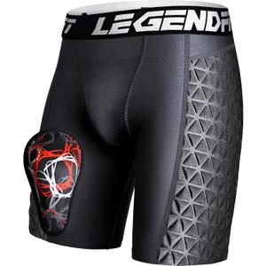 Men Baseball Sliding Underwear w/Cup Athletic Padded Compression Shorts Protector Support Football M