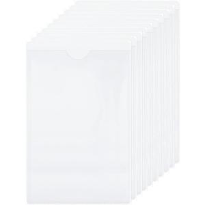 uxcell 45 Pcs Self Adhesive Index Card Pockets with Top Open, 3.5" x 5.1" Clear Plastic Labels Holders Card Holder for Libraries Organizing and Protecting Index Cards, Transparent