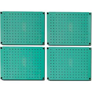 Metal Pegboard Wall Organizer 12" x 16" Heavy Duty Steel Peg Board for Garage Workshop Tool Storage, Perforated Wall Mount Panel with French Cleat Hardware, Green