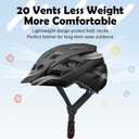Kids Bike Helmet, Adjustable for Youth Toddler Boys & Girls, Child Helmets with Visor for Skating Cycling Scooter (Black, S: 48-54 cm / 18.9"-21.3")