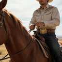 IZUS Western-Belts for Men Cowboy-Boy-Style Retro Cowgirl County Belt with 1.5"-wide Bull-Floral-PU-Strap Women Waist-Belts (Brown-2413a Buckle)
